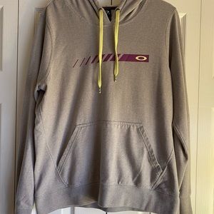 Women's Oakley Pullover Hoodie Sweatshirt Kangaroo Pockets Gray Size XL